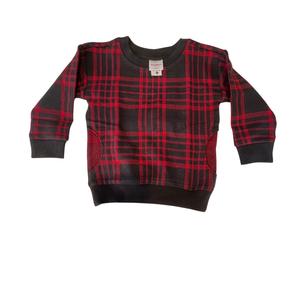 Hanna Anderson Red Plaid Baby Boy Set-18-24 months/80cm